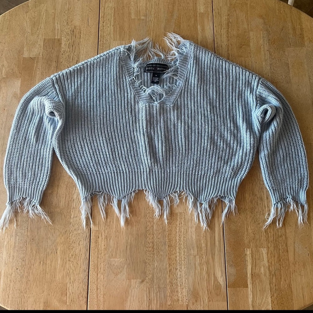 Polly & Esther Light Blue Sweater ~ Medium